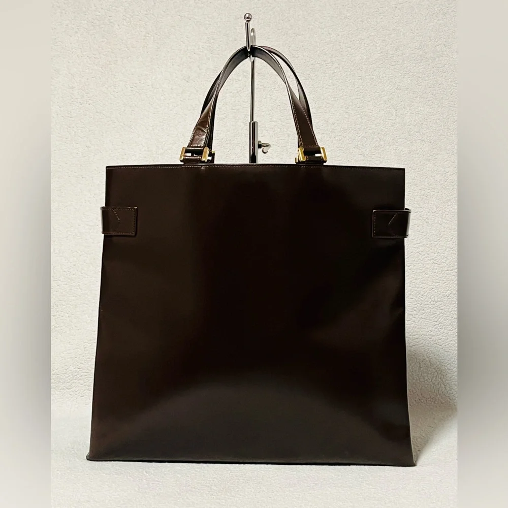 Gucci Tom Ford Leather Chocolate Brown Tote Shoulder Bag - Picture 3 of 15